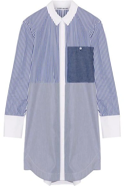 Shop Elizabeth And James Jay Striped Cotton-poplin Mini Shirt Dress