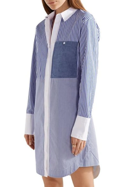 Shop Elizabeth And James Jay Striped Cotton-poplin Mini Shirt Dress