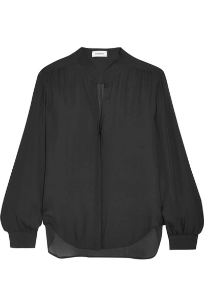 L Agence Bianca Silk-georgette Blouse In Black