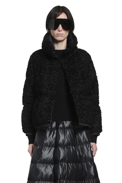 Moncler Black Boucle Loop Sittelles Mini Down Jacket In Black