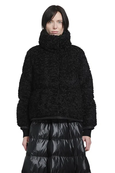 Moncler Black Boucle Loop Sittelles Mini Down Jacket In Black