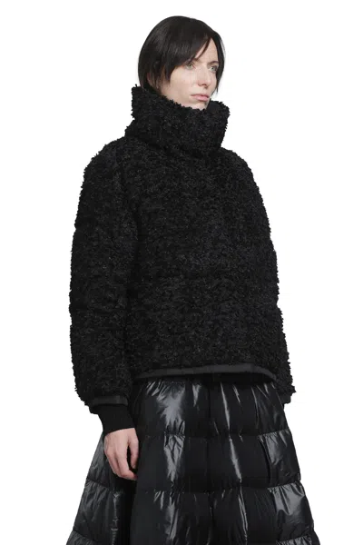 Moncler Black Boucle Loop Sittelles Mini Down Jacket In Black