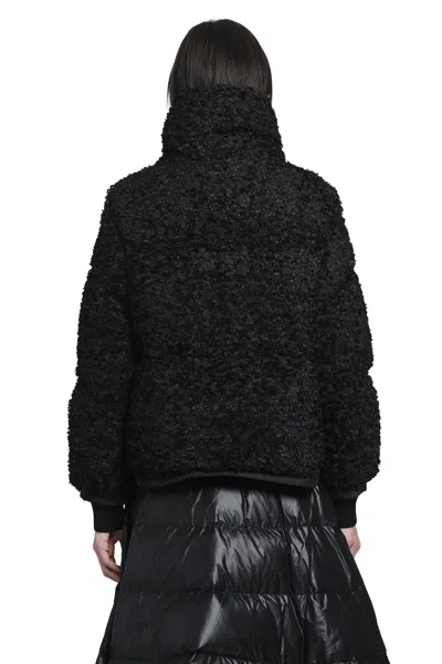 Moncler Black Boucle Loop Sittelles Mini Down Jacket In Black
