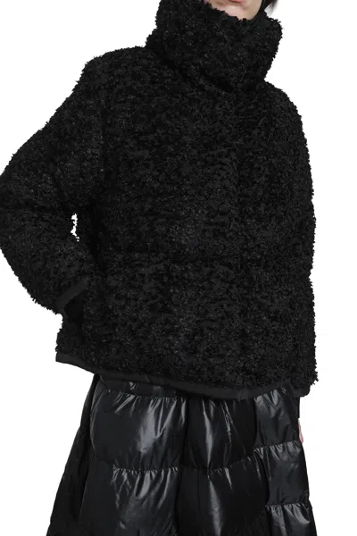 Moncler Black Boucle Loop Sittelles Mini Down Jacket In Black