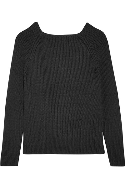 Paper London Rope Open-back Ribbed Wool Sweater