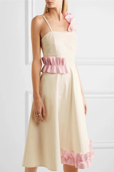 Shop Paskal Ruffle-trimmed Cotton-blend Midi Dress