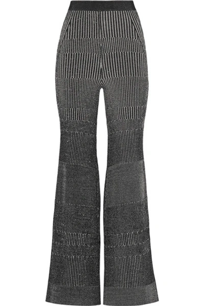 By Malene Birger Loveli Metallic Ribbed-knit Wide-leg Trousers