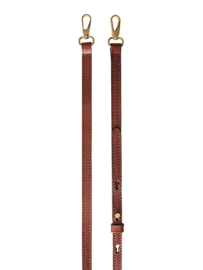 The Bridge Adjustable Leather Shoulder Strap In Brown