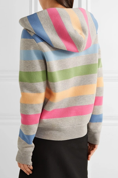 Shop Marc Jacobs Appliquéd Striped Jersey Hooded Top
