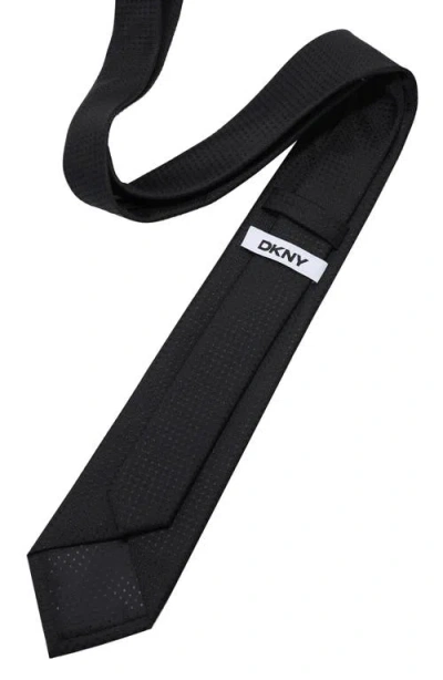 Dkny Solid Textured Tie In Black