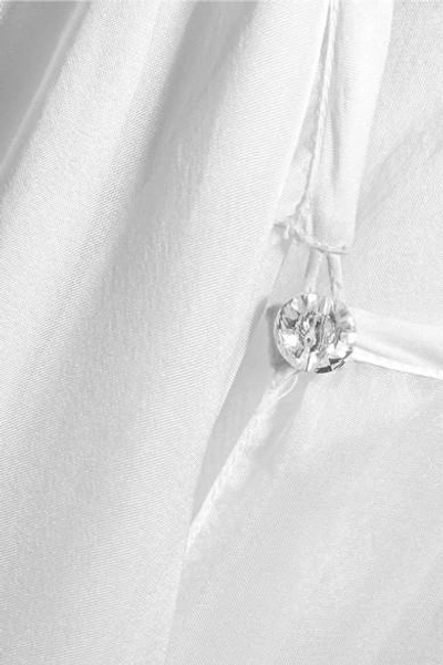 Shop Temperley London Bellflower Crystal-embellished Silk-chiffon Cape In White