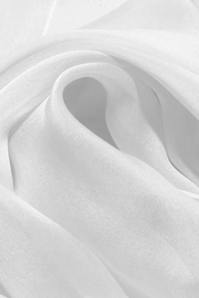 Shop Temperley London Bellflower Crystal-embellished Silk-chiffon Cape In White