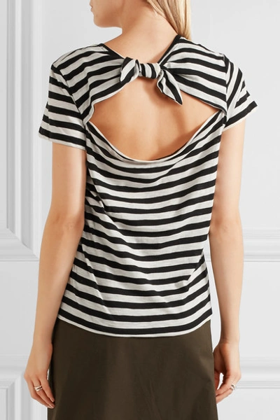 Shop Proenza Schouler Tie-back Striped Cotton-jersey T-shirt