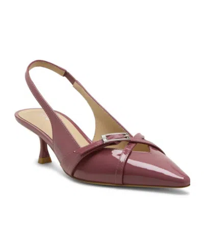 Stuart Weitzman 50mm Georgie Patent Leather Slingback Pumps In Brown