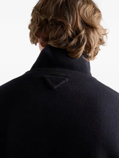 Prada Cashmere Blouson Jacket In Blue