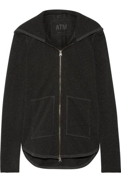 Shop Atm Anthony Thomas Melillo French Cotton-blend Terry Hooded Top