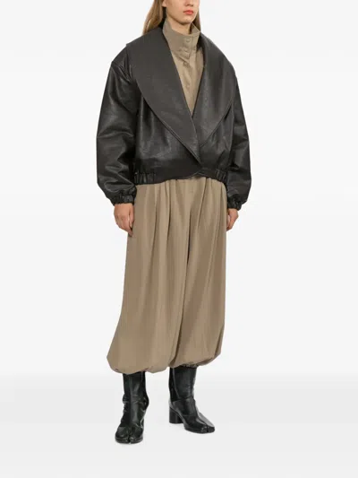 Source Unknown Oversized-collar Elasticated-hem Jacket In Black