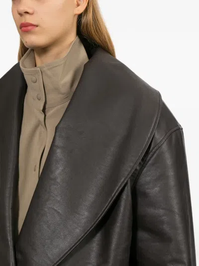 Source Unknown Oversized-collar Elasticated-hem Jacket In Black