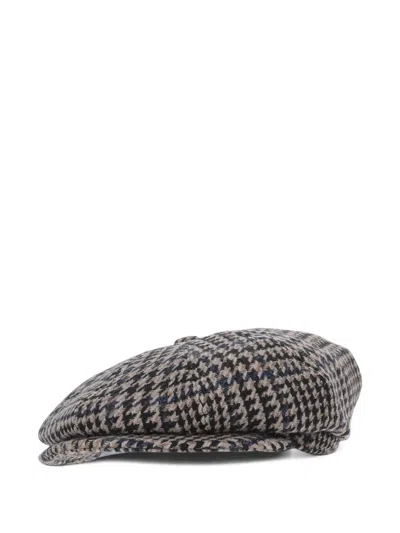 Tagliatore Houndstooth-pattern Flat Cap In Gray