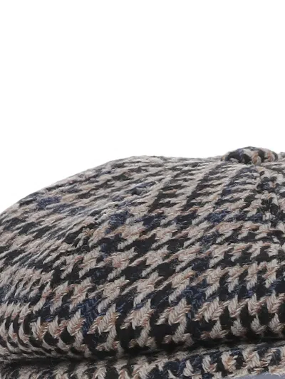 Tagliatore Houndstooth-pattern Flat Cap In Gray