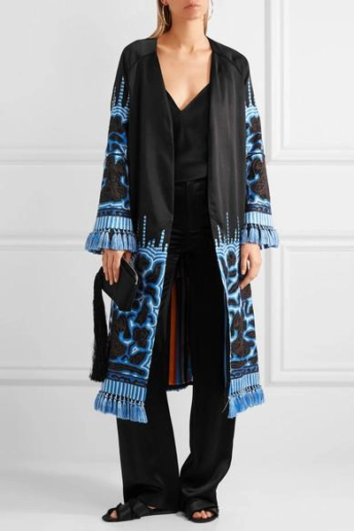 Shop Etro Tasseled Embroidered Silk-twill Jacket