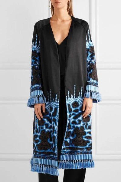 Shop Etro Tasseled Embroidered Silk-twill Jacket