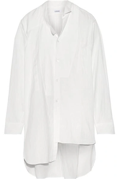 Shop Loewe Oversized Asymmetric Cotton-gauze Shirt
