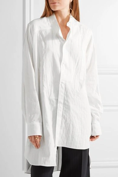 Shop Loewe Oversized Asymmetric Cotton-gauze Shirt