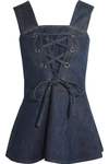 SEE BY CHLOÉ Lace-up denim peplum top