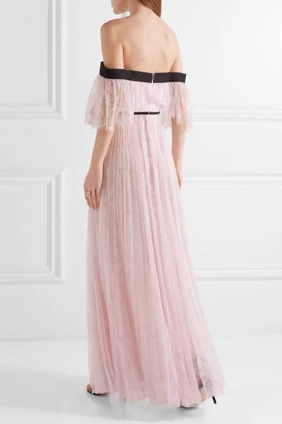 Shop Giambattista Valli Off-the-shoulder Chantilly Lace Gown