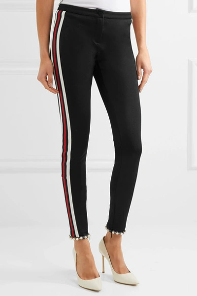 Shop Gucci Striped Jersey Skinny Pants