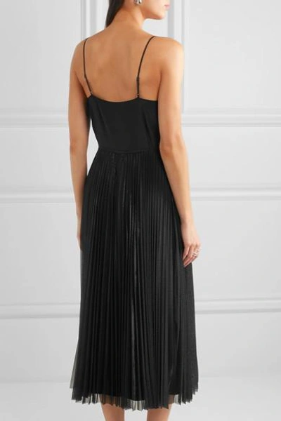 Shop Victoria Victoria Beckham Silk-satin And Pleated Tulle Dress