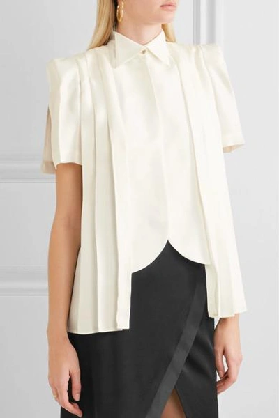 Shop Ronald Van Der Kemp Pleated Silk Blouse