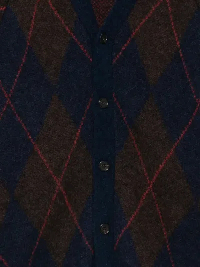 Universal Works David Argyle-pattern Cardigan In Multi