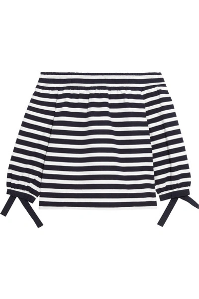 J.crew Off-the-shoulder Striped Cotton-jersey Top