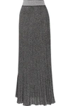 MISSONI Pleated metallic knitted maxi skirt