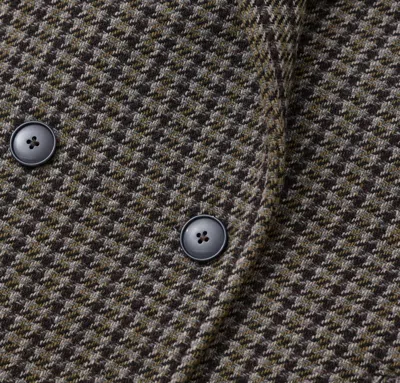 Closed Double-breasted Wool-blend Coat In Brown