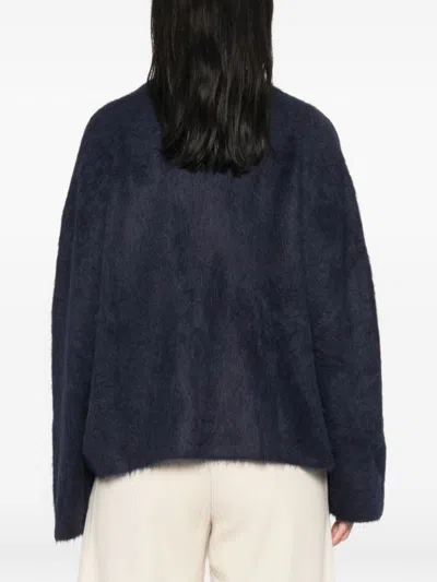 Soft Goat Long-sleeved Pullover In Blue