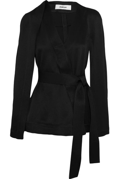 Chalayan Cape-effect Belted Twill Jacket