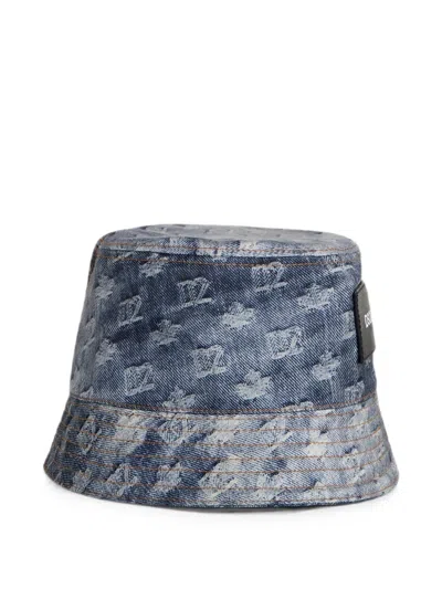 Dsquared2 D2 Monogram Bucket Hat In White