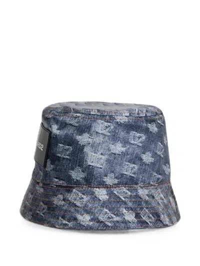 Dsquared2 D2 Monogram Bucket Hat In White