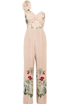 JOHANNA ORTIZ Marmara one-shoulder ruffled printed silk jumpsuit