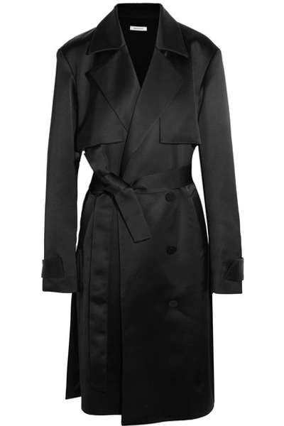 Protagonist Double-breasted Satin Trench Coat