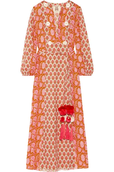 Figue Ravenna Embellished Printed Cotton Midi Dress