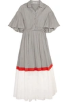 VIKA GAZINSKAYA Pintucked color-block cotton-voile midi dress