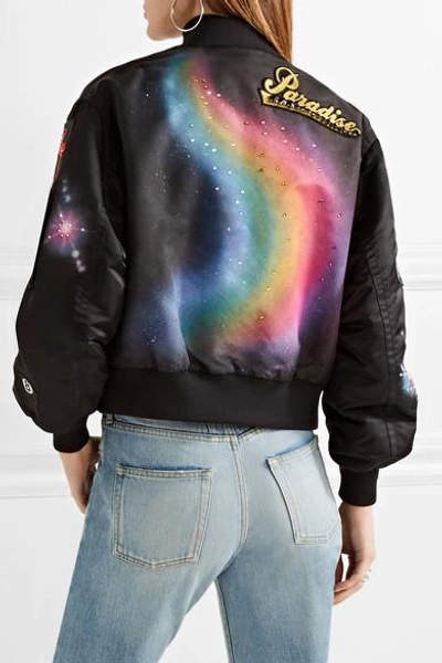Shop Marc Jacobs Embellished Painted Shell Bomber Jacket