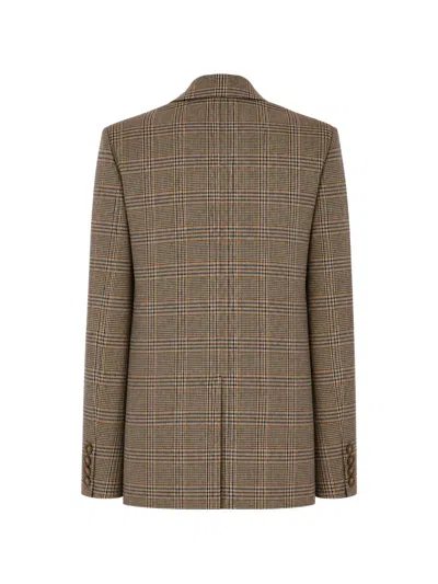 CHECK-PATTERN DOUBLE-BREASTED JACKET