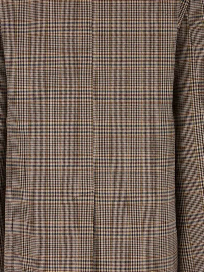 CHECK-PATTERN DOUBLE-BREASTED JACKET