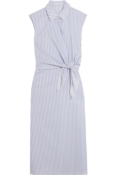 Shop Jw Anderson Knotted Striped Cotton Shirt Dress
