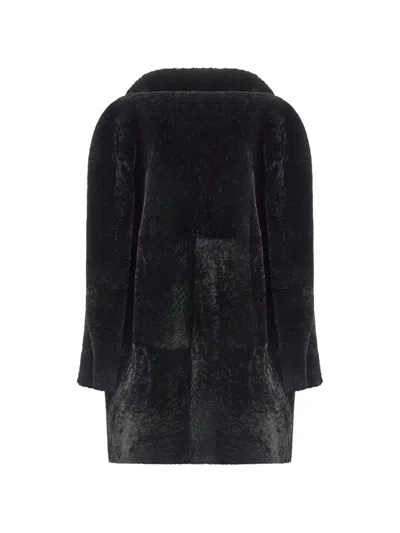 Drome Shearling Notch-lapel Jacket In Black